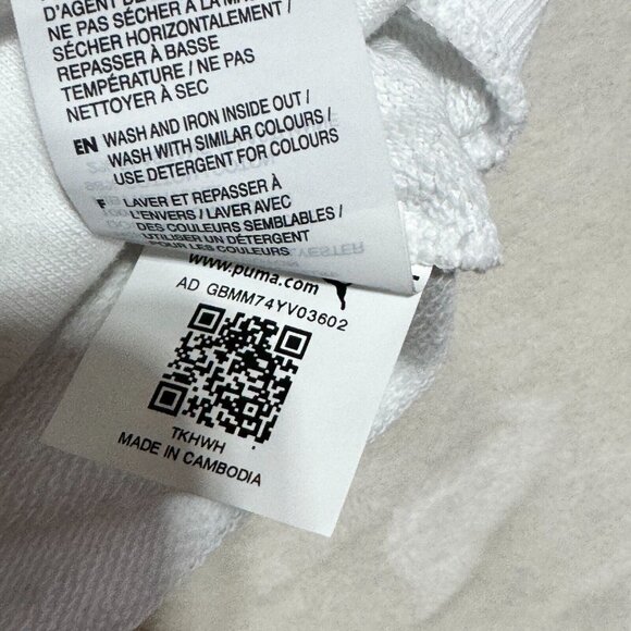 Puma Hoodie Pullover Long Sleeve White Kangaroo Pocket Women's M (New with Tags) - Picture 11 of 12